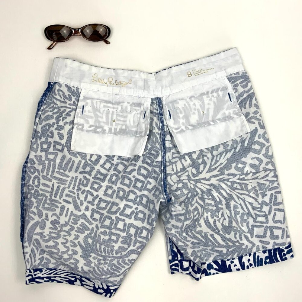 Lilly Pulitzer Chipper Short Home Slice Indigo Sz 8 - Picture 14 of 16